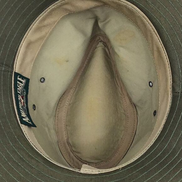 American Eagle Olive Suede Indiana Jones style Fedora Hat - Picture 9 of 11